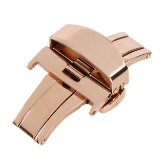 Deployant Clasp/Buckle with Double Push Button Release (Rose Gold)