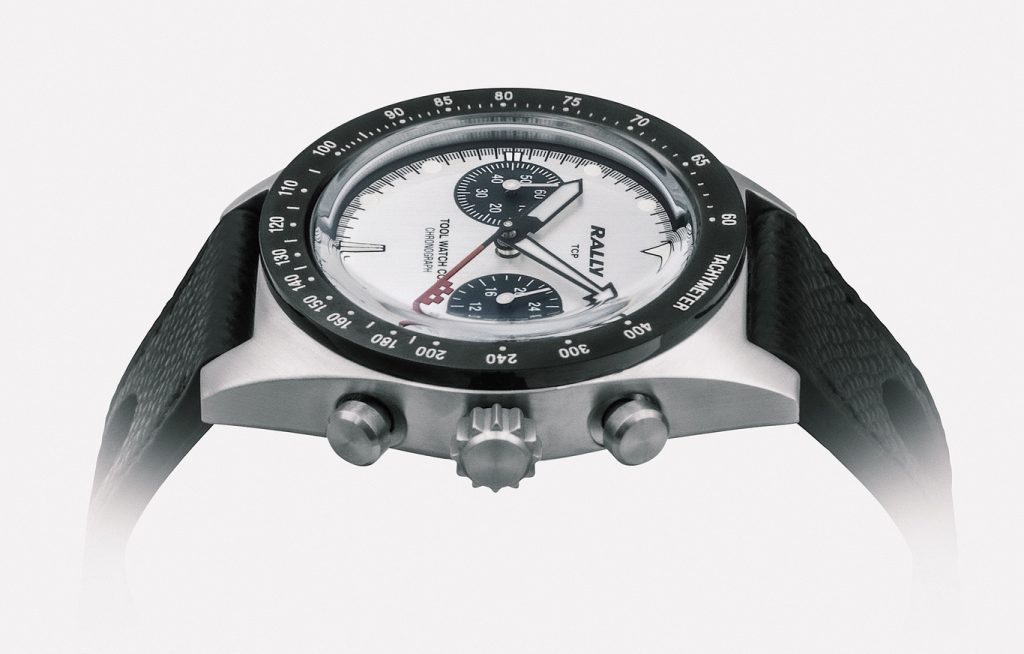 Watch Rally Brand Tool Watch Co. Rally Chronograph (Red on Silver) - Lug to Lug